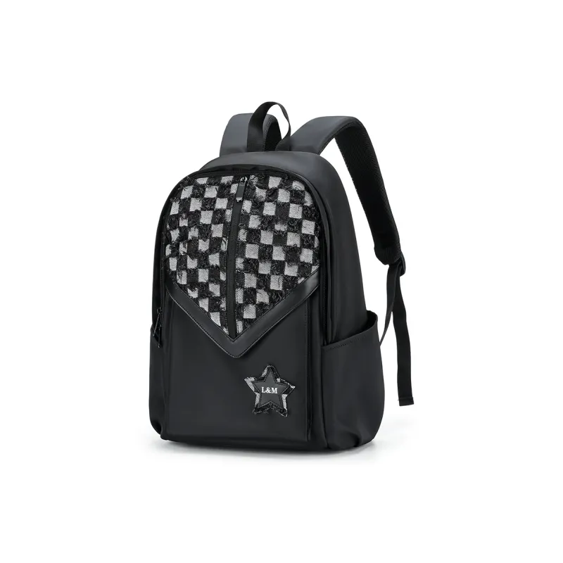 L&M Oxford Backpack Regular Unisex Black/Gray-6
