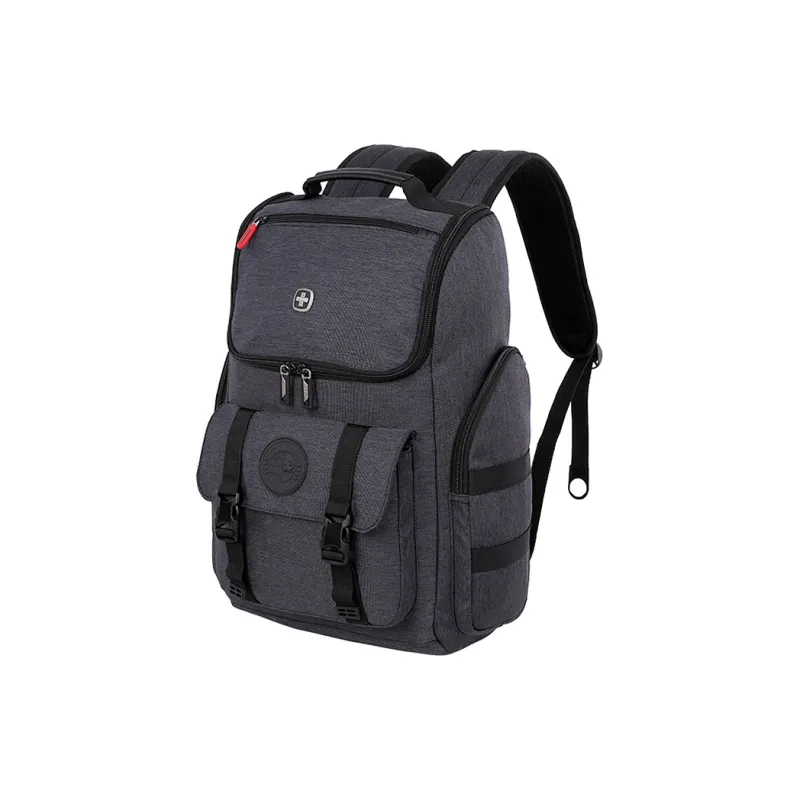 SUISSEWIN Fabric Backpack Regular Unisex Black/Gray-4
