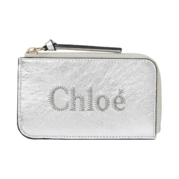 Chloe Calfskin Coin Purse Small Size Women's Silver