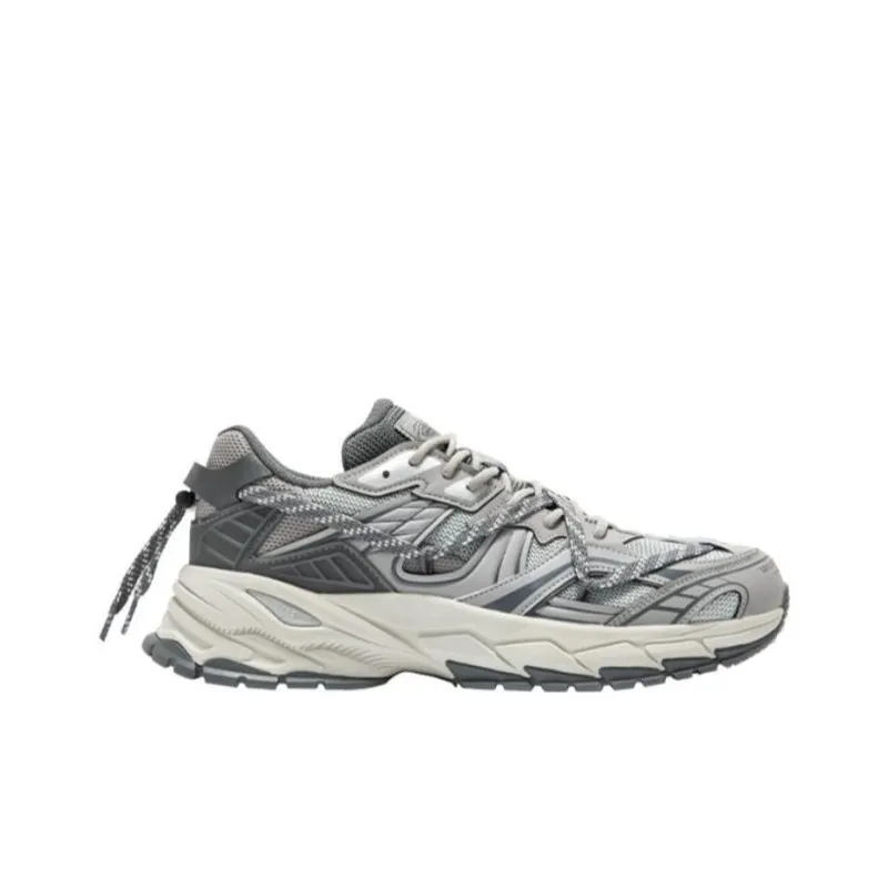 361° Cushioning Wear Resistant Low Top Running Shoes Men's Beige Gray-1