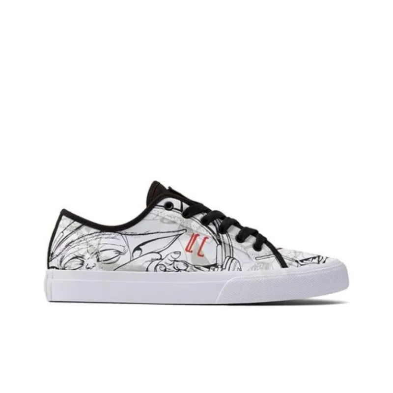 XINGZHAN x DC Shoes Slip-Resistant Cushioning Wear-Resistant Low-Top Skateboard Shoes Women's White Black-1