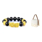 Chinese Auspicious Animal Bracelet 4 Pcs Gold Bead+LOVE Box