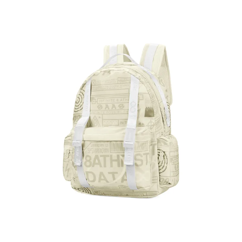 8atheist Polyester Student Backpack Multi Compartment Backpack Regular Unisex Ecru-1