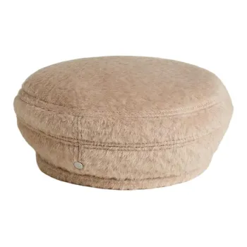 HERMES Alpaca Wool Berets Women's Camel