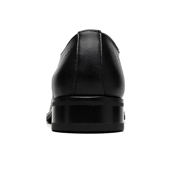 GZZ Dress Shoes Men Low Top Black-4