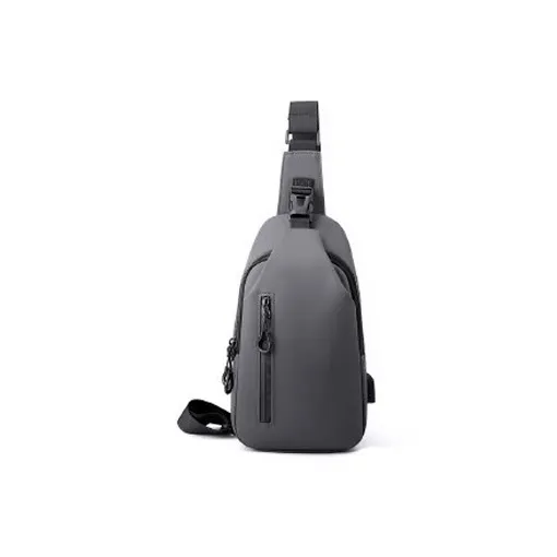 Techson Polyester Sling Bag Regular Unisex Black/Gray-4