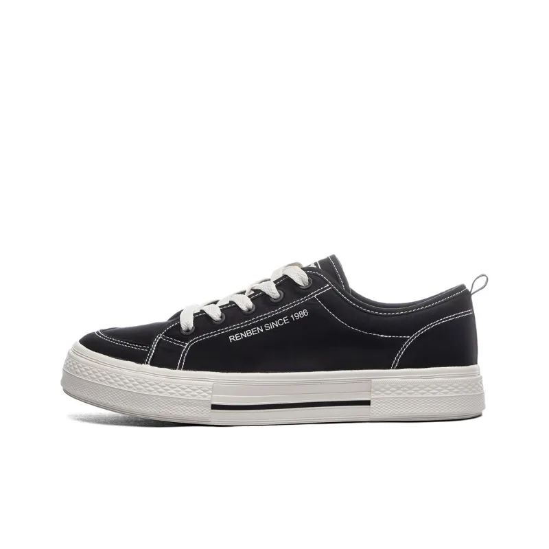 RENBEN Anti-Slip Wear-Resistant Breathable Lightweight Low-Top Canvas Shoes Unisex Black-0