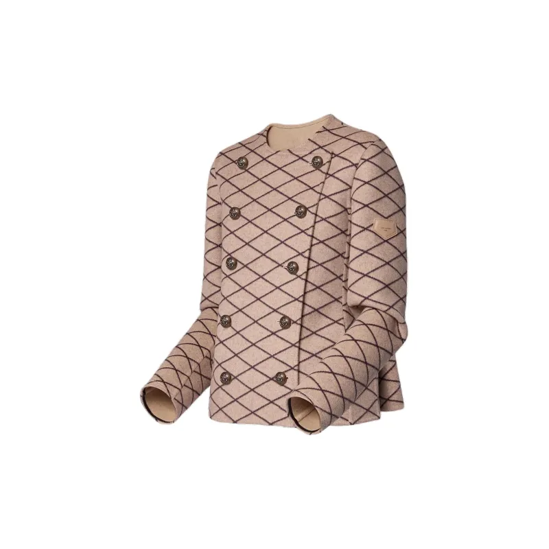 LOUIS VUITTON Double Breasted Malletage Jacquard Jacket-2