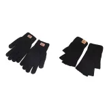 Black Half Finger+Black Fleece-Lined Full Finger