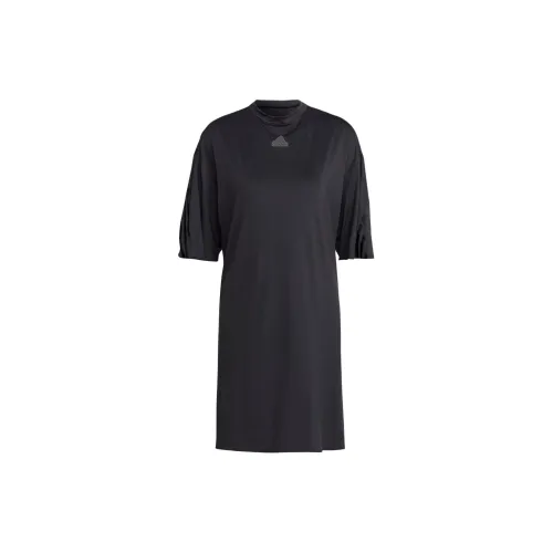 Adidas Clothing Short-Sleeved Dresses Women's Black