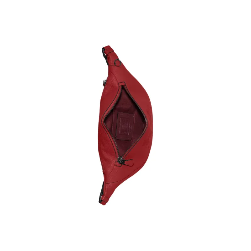 COACH Warren Cow Leather One Shoulder Crossbody Fanny Pack Sling Bags Large Size Women's Red-1