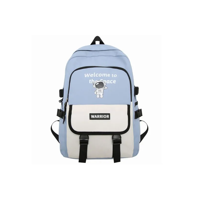 Warrior Polyester Backpack Regular Unisex Black/Blue-0