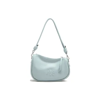 MICOCAH PU Shoulder Bag Regular Women's Crushed Ice Blue/Grain White/Elegant Black