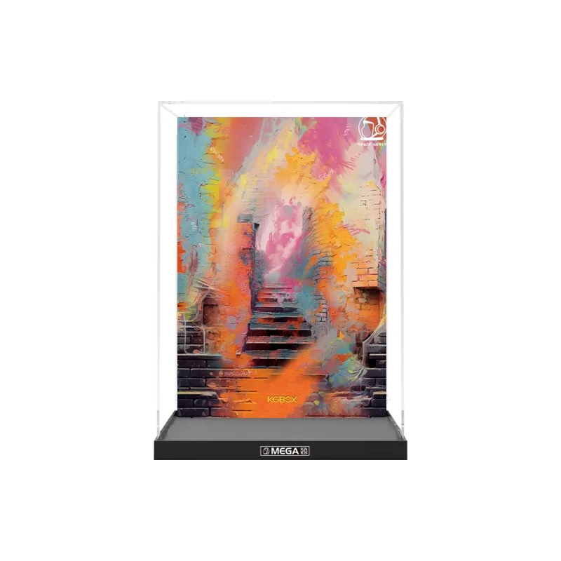 KGBOX Bubbles Mat Molly Jean Michel Basquiat 400% Doll Acrylic Figure Display Case Model Accessories-9