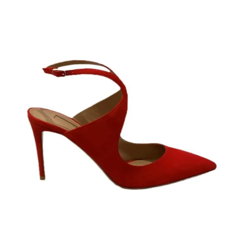 AQUAZZURA Closed Toe Slippers 8cm Women's Red-1
