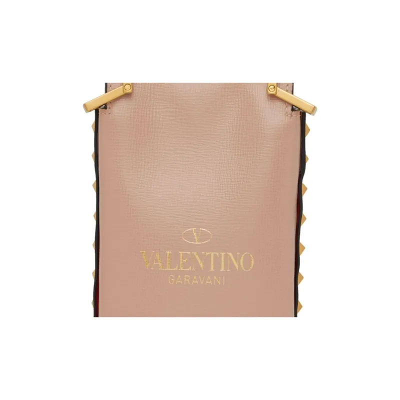 Valentino Genuine Leather Cell Phone Pouch Mini Women's Nude Pink-3