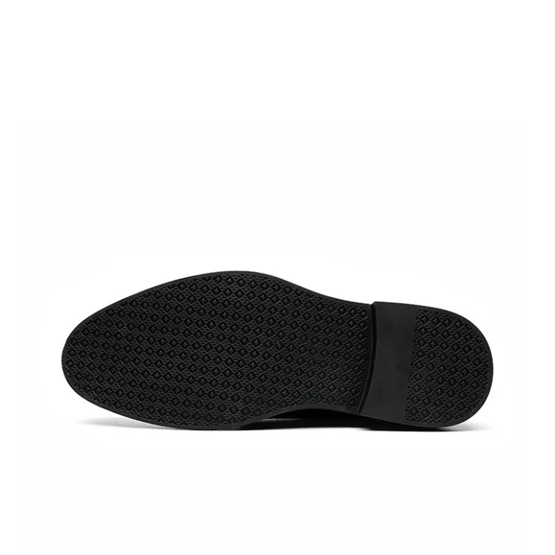 GZZ Dress Shoes Men Low Top Black-5