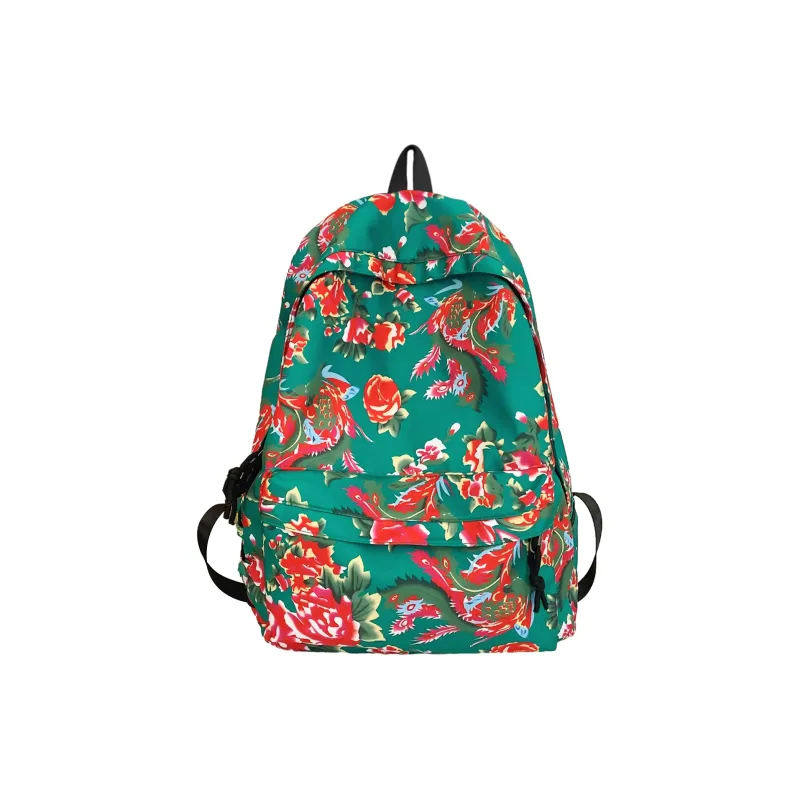 UNITE STAR Nylon Versatile Students Large Capacity Campus Backpack Regular Unisex Red/Black/Green-4