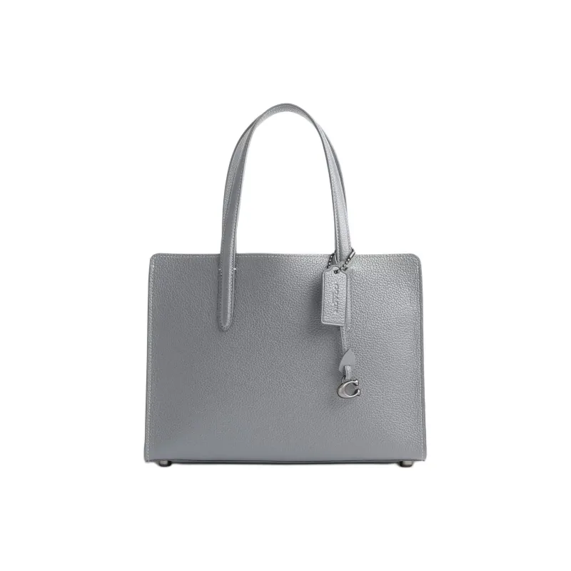 COACH Carter Cow Leather Tote Bag Shopping Bag Shoulder Bag Crossbody Bag Handbag Large Size Women's Gray Blue-0