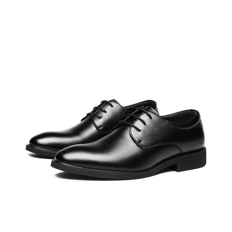 FAPAI Dress Shoes Men Low Top Yellow Brown/Black/Dark Brown-1
