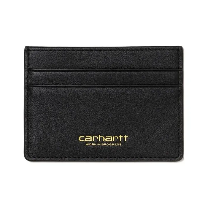 Carhartt WIP Leather Card Holder Regular Unisex Black-1