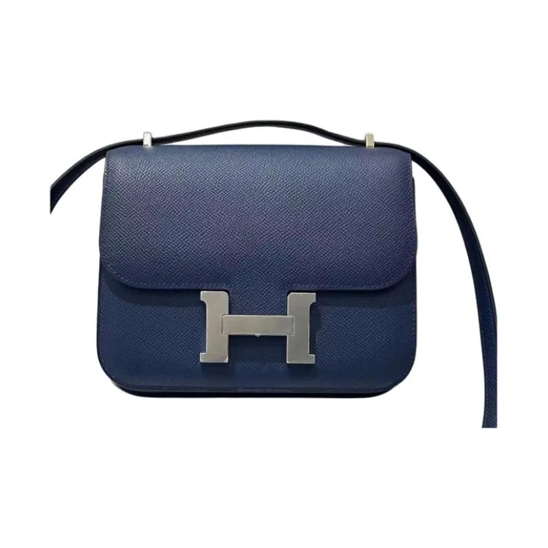 HERMES Constance Epsom Leather Shoulder Bag Crossbody Bag Mini Women's 7U Navy Navy-1