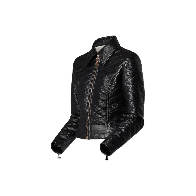 LOUIS VUITTON Cropped Malletage Leather Jacket-2
