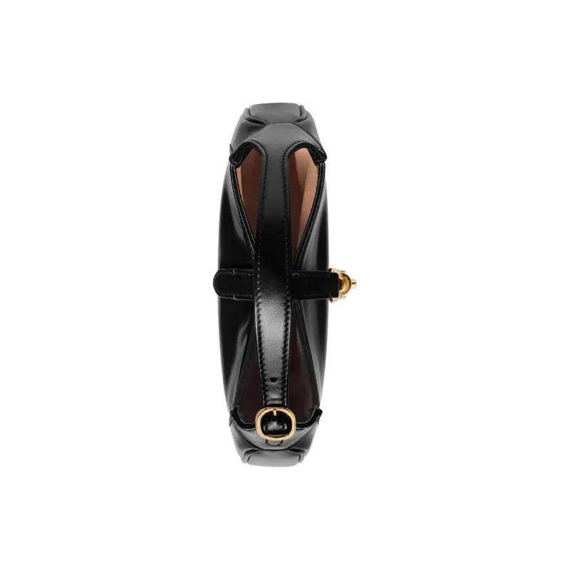 GUCCI Jackie 1961 Leather Half Moon Shoulder Bag, Crossbody Bag, Shoulder Bag Mini Women's Black-3