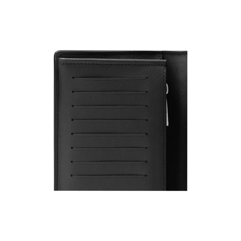LOUIS VUITTON Leather Wallet Men's Black & Silver-4
