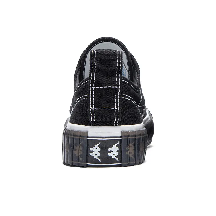 Kappa Anti Slip Wear Resistant Low Top Skateboard Shoes Unisex Black-4