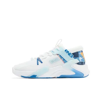 QQ x 361° Vast NFO Extra Fuzzy Anti Slip And Wear Resistant Warm Mid Top Casual Shoes Men's White Blue