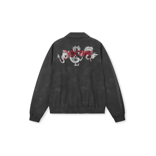 DICETINY Leather Jacket Unisex Charcoal Black