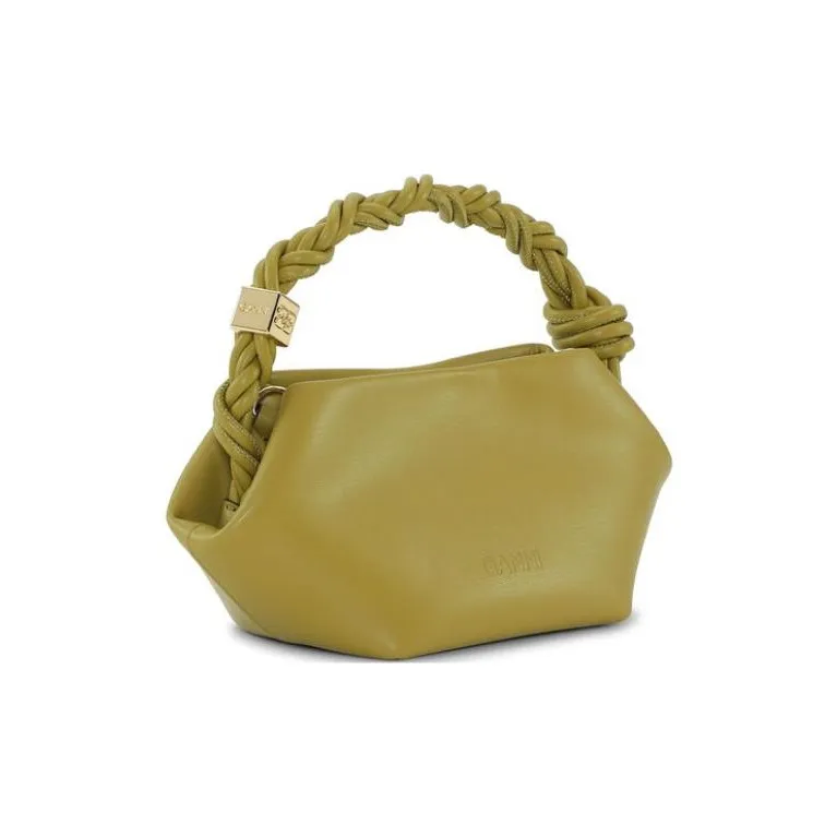 GANNI Recycled Leather Shoulder Bag Crossbody Bag Handbag Mini Women's Olive-1