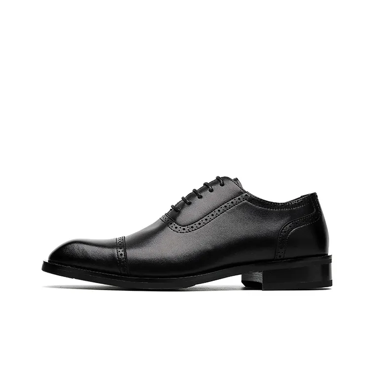 GZZ Dress Shoes Men Low Top Black/Brown-0