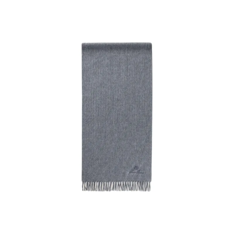 Loro Piana Knit Scarves Men's Gray-1