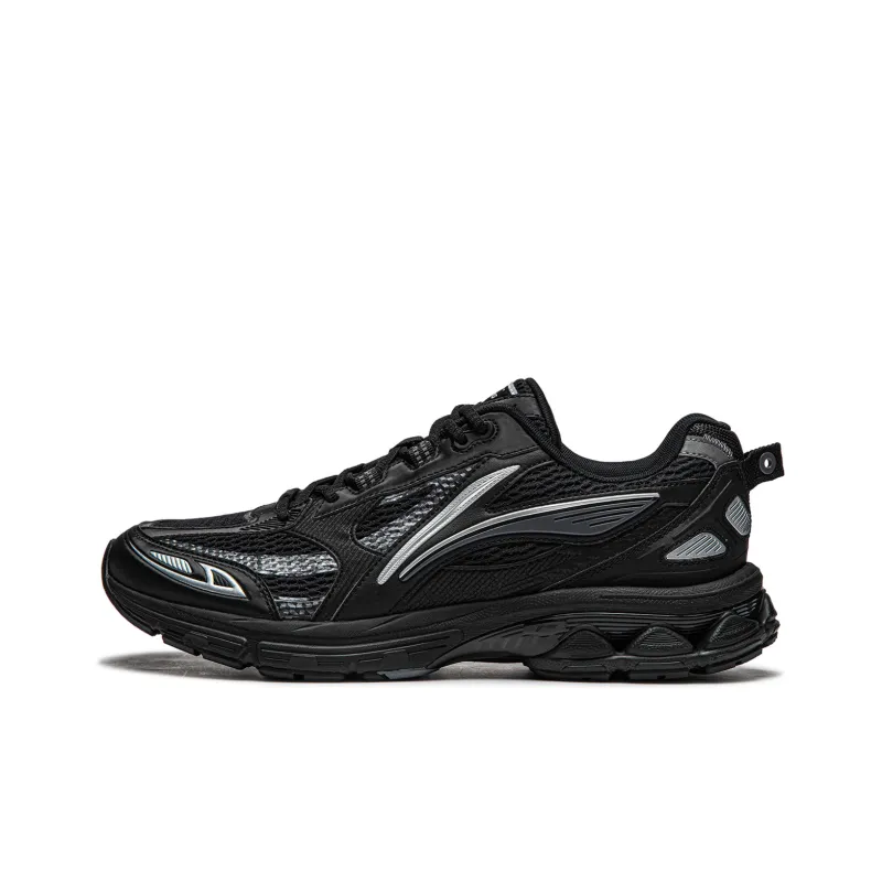 LiNing Shake 2.0 Cushioned Anti Slip And Wear Resistant Lightweight Low Top Casual Running Shoes Men's Black Silver-0