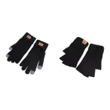 Black Half Finger+Thermal Slip-Resistant Glove