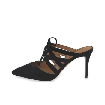 AQUAZZURA Wrap-toe Slippers Women's Black