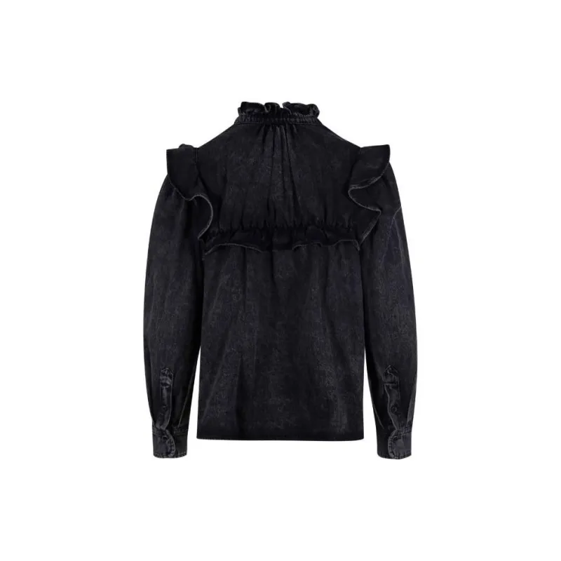 ISABEL MARANT ETOILE Idety Ruffled Denim Shirt-1