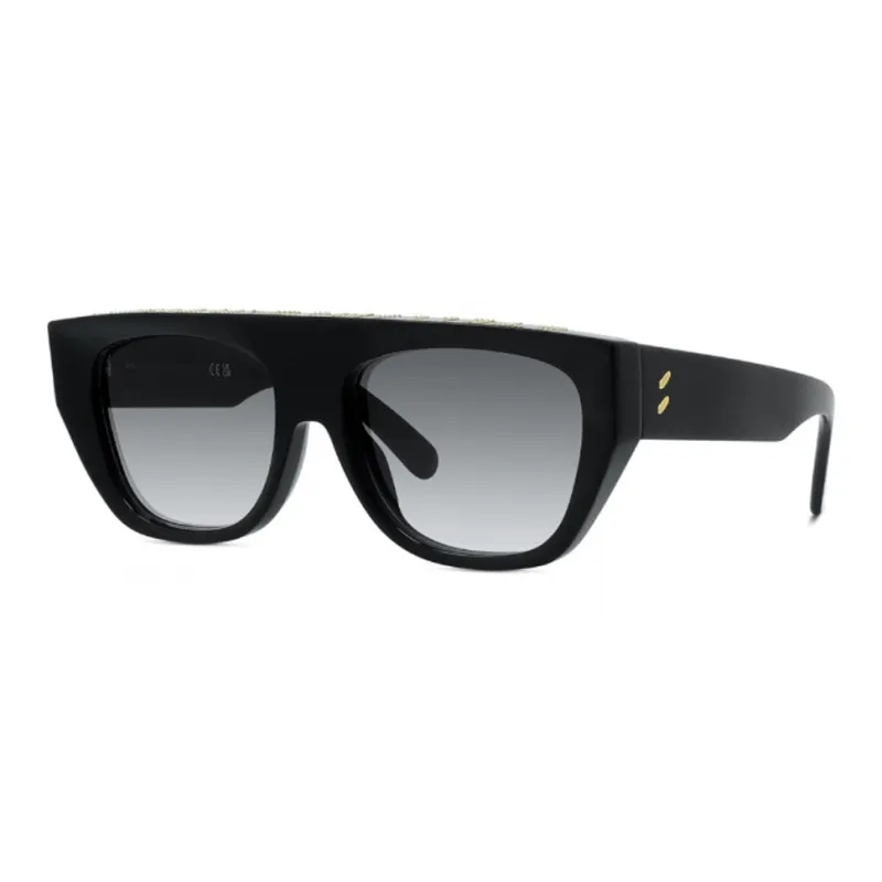 Stella McCartney Acetate Irregular Shape Sunglasses Men's Black-0