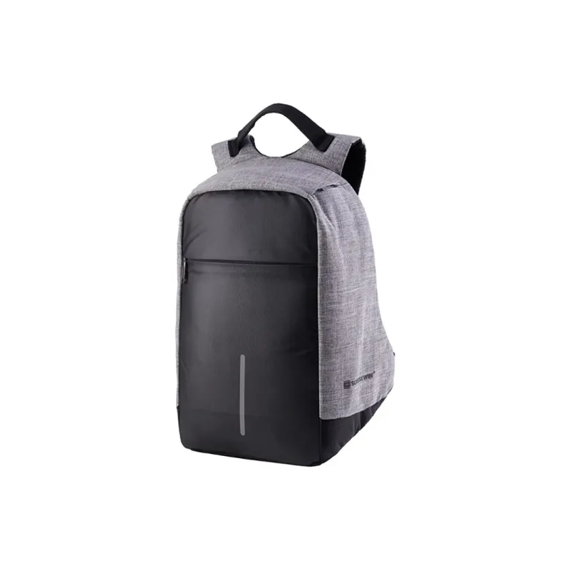 SUISSEWIN Fabric Laptop Bag Regular Unisex Black/Gray-5