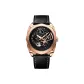 Rose Case Black Dial Black Leather
