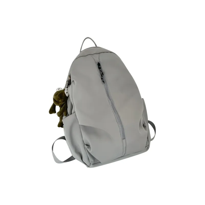 TANGCOOL Nylon Backpack Medium Size Unisex Khaki Gray Beige Black-10