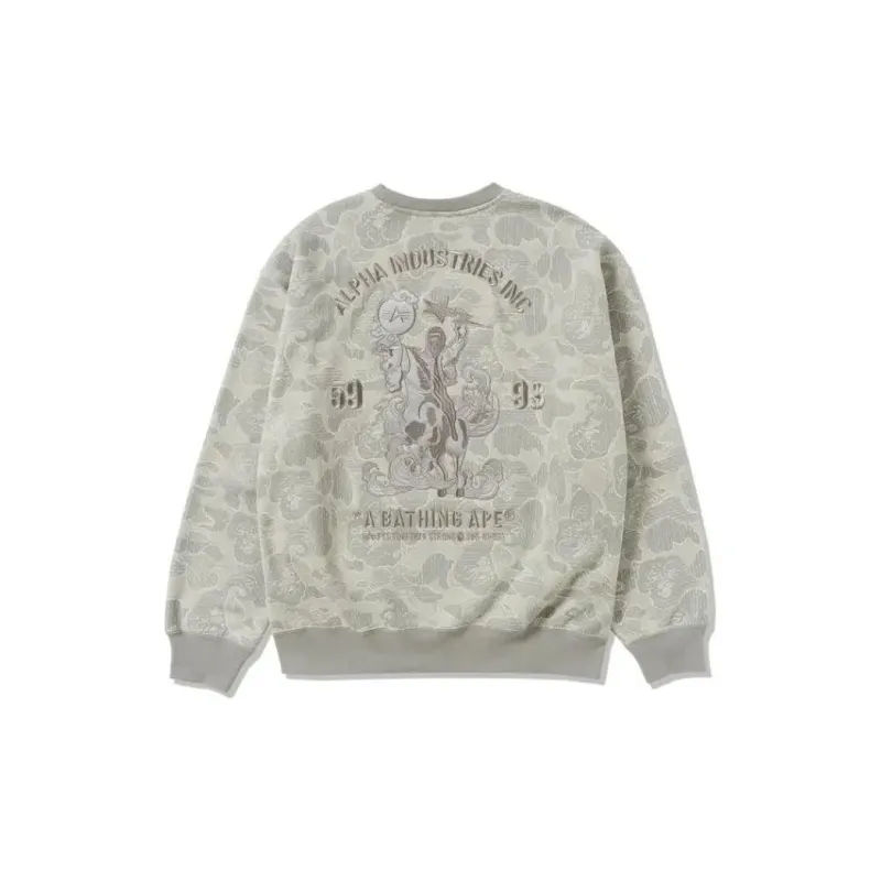 A BATHING APE X Alpha Industries Crewneck Sweater-3
