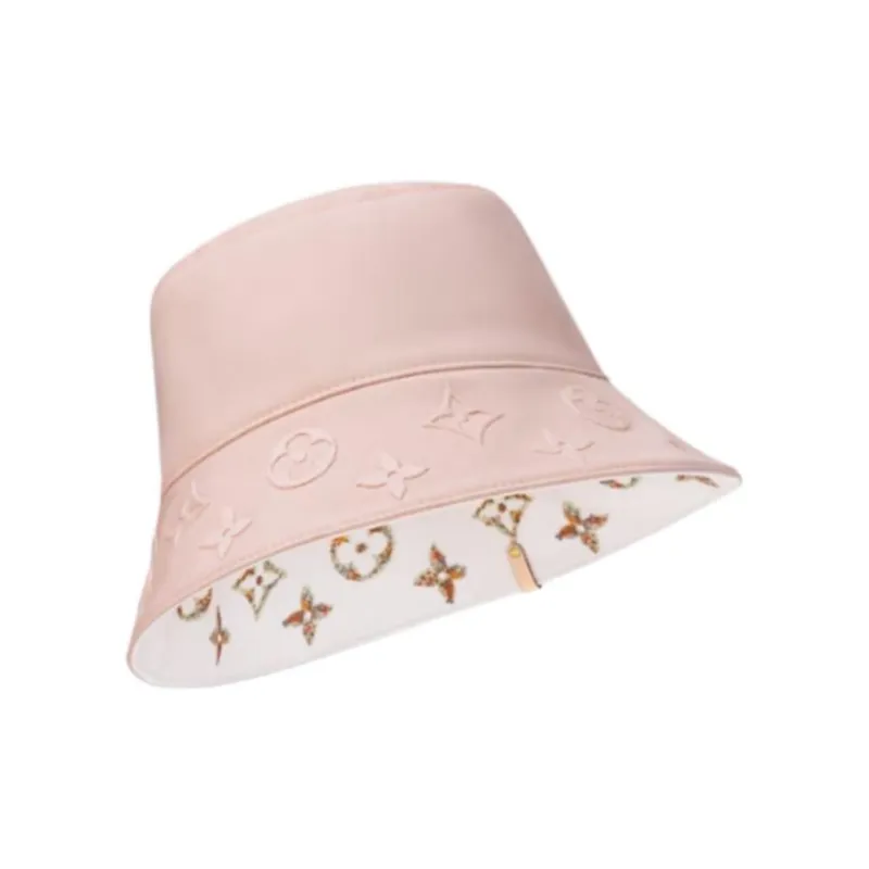 LOUIS VUITTON Cotton Bucket Hats Women's White Pink-3