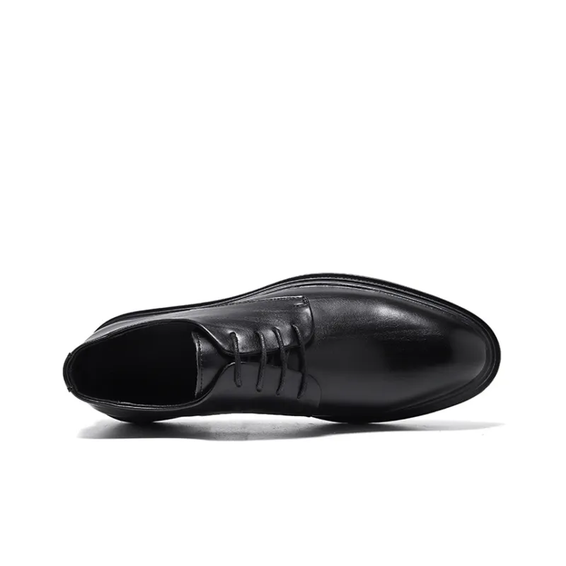 GZZ Dress Shoes Men Low Top Black-18