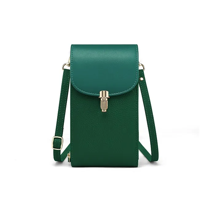 Gorora Cow Leather Shoulder Bag Regular Women's Caramel/Noble Red/Hepburn Black/Vintage Green-7