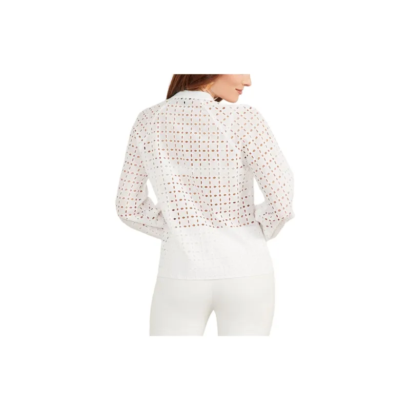 GUESS Eco Luella Eyelet Blouse Shirt Women's White-1