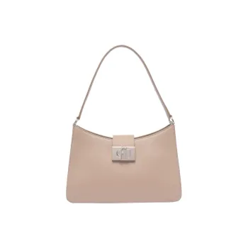 Furla 1927 Collection Cow Leather Handbag, Shoulder Bag Women's Beige