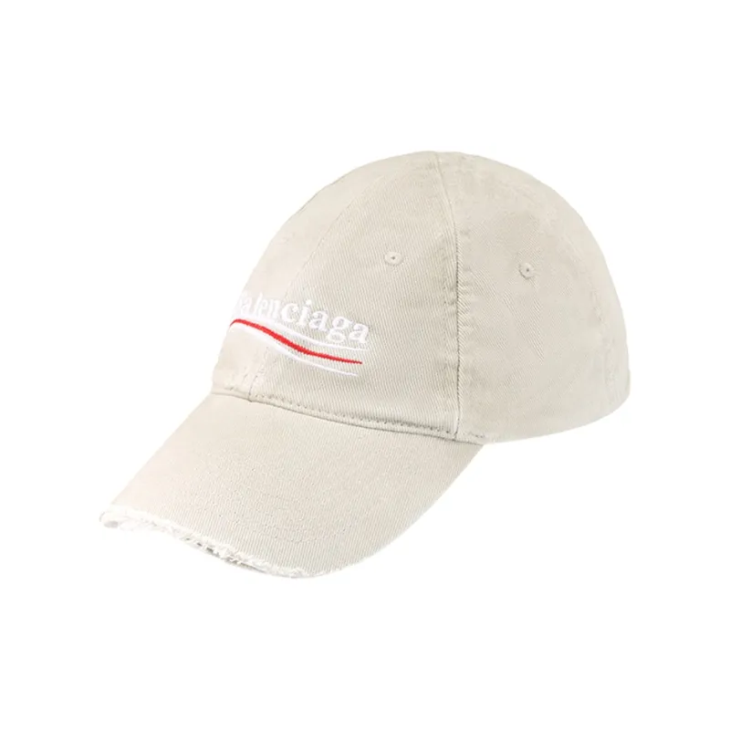 Balenciaga Distressed Logo Embroidered Baseball Cap-1